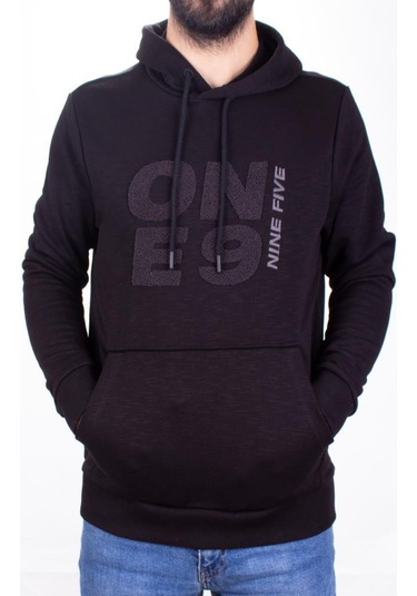 Twister 1931 Siyah Kapüşonlu Erkek Sweatshirt Siyah