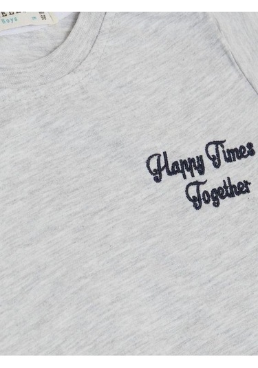 Erkek Bebek Ayıcık Detaylı Eşofman Takımı-14565 Gri