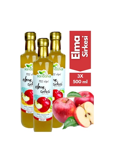 Elma Sirkesi 500 Ml 3'lü Paket - Organik Doğal Fermantasyon