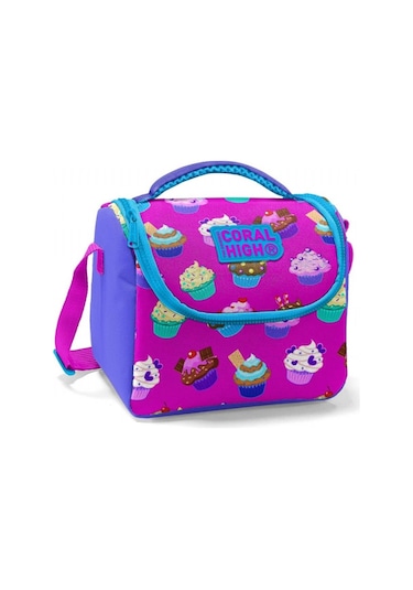Coral High Kız Çocuk Lavanta Mor Cupcake Okul Beslenme Çantası