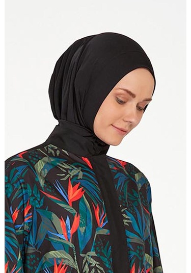 Remsa Mayo Çıtçıtlı Bone Yüzücü Eşarp Bone Havuz Deniz Bonesi Rbe-02 Siyah Siyah