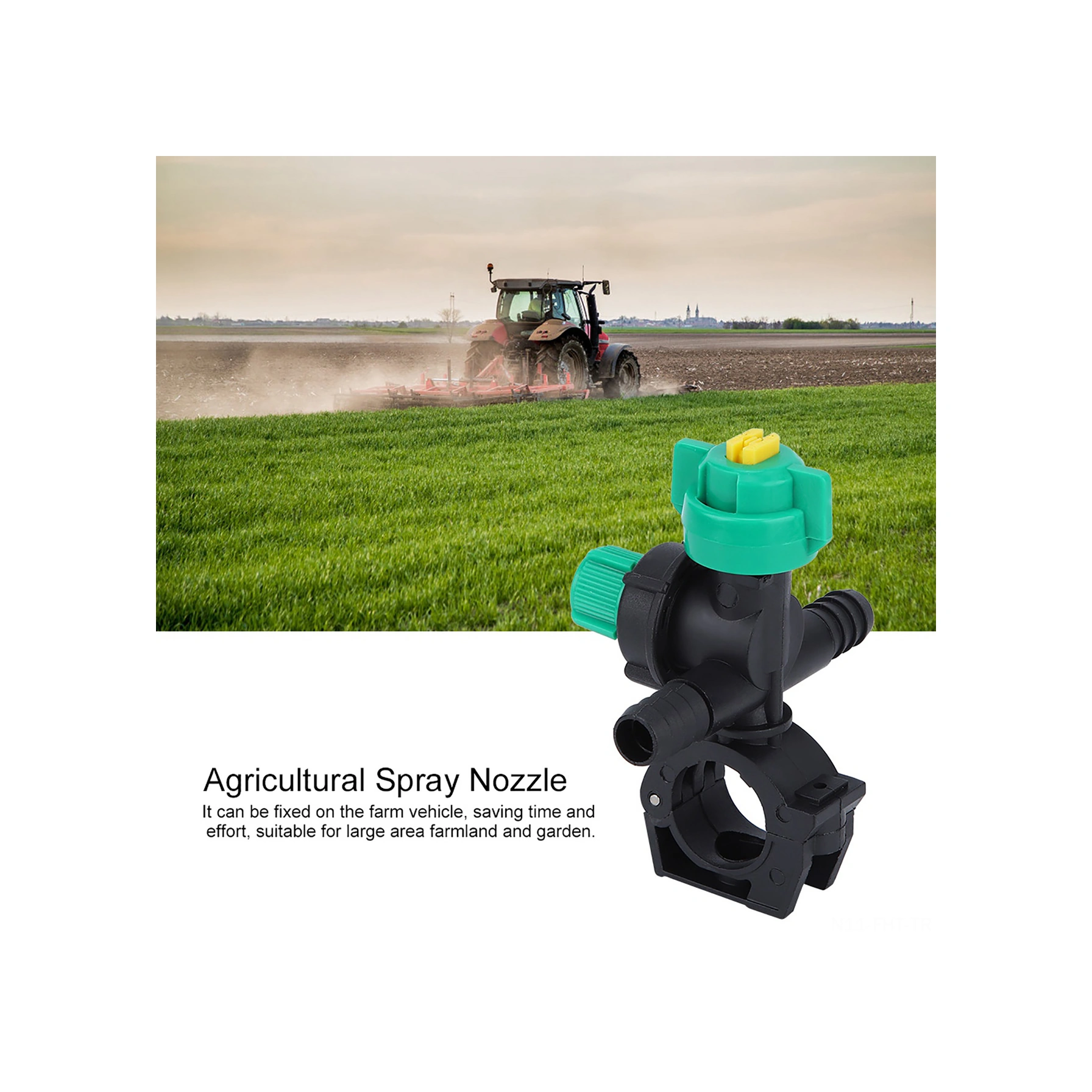 Hangfox Tarım Sprey Aleti: Fan Şeklinde Sprey, Akış Ayarlı Dalgıçlı Nozzle 2 Adet Paket , 25mm Çelik Boru Tutucu, 13mm Su Hortumu Bağlantısı
