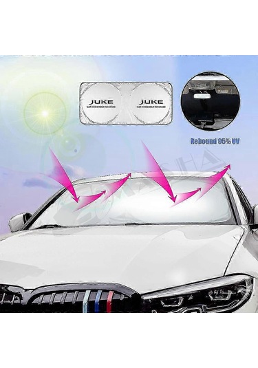 Nissan Juke F15 F16 2010, 2011, 2012 - 2021 İçin Araba Logosu Ön Cam Güneşlik Şemsiye Coche Oto Amblemi Güneşlik Siperlik Bloğu Perde