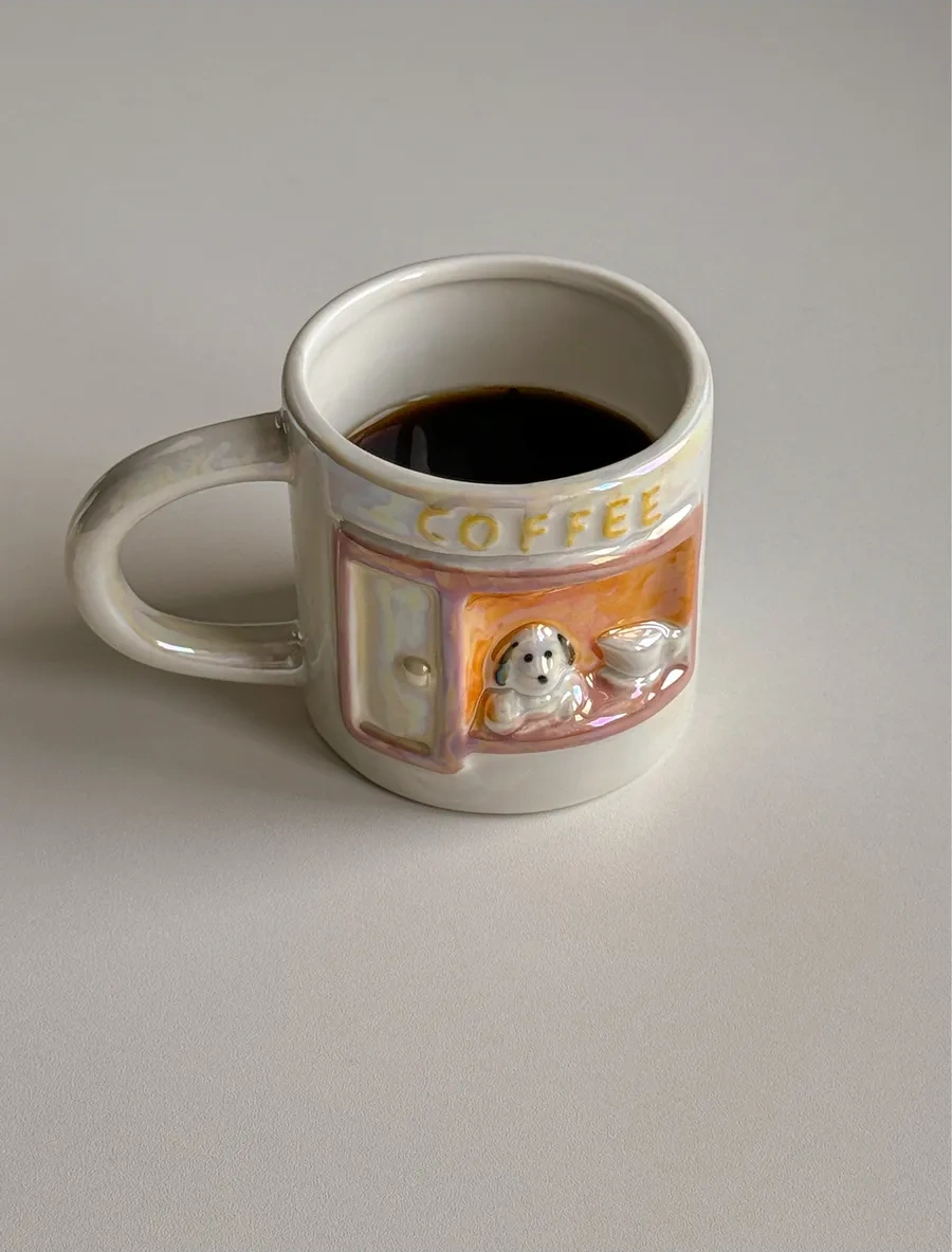 Perex Köpekli Kupa, Seramik Çay Ve Kahve Kupası, 320 Ml 280184115 Bej