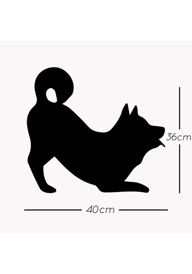 Cajuart Oyuncu Köpek Led Işıklı Siyah Ahşap Tablo Duvar Dekoru