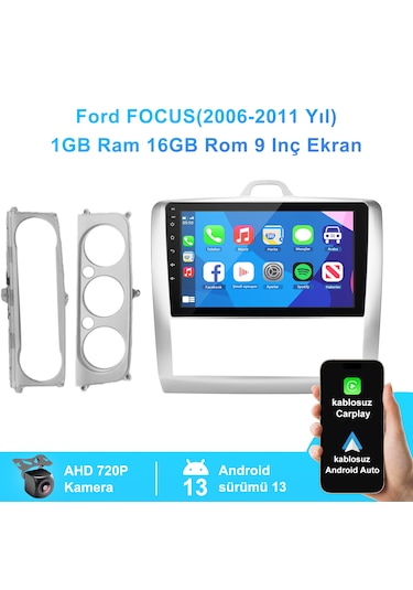 Ford Focus 2006-2011 Yıl 1gb Ram 16gb Rom Carplay Navigasyon