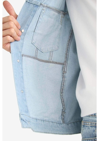 Defacto Regular Fit Düğmeli Jean Ceket F4741ax25aunm39 Mavi