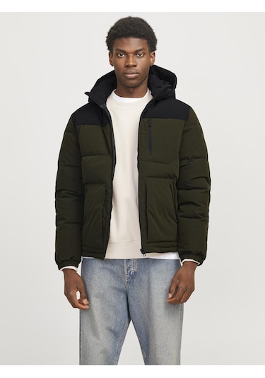 Erkek Rüzgara Dayanıklı Kapüşonlu Puffer Mont - Otto Rosin