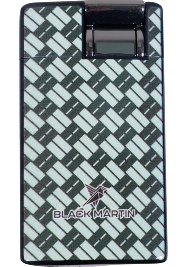 Black Martin Tek Torch Pürmüz Karbon Desenli Yeşil Puro Çakmağı - Tr9296