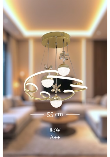 Ey Shop Gold 3 Lü Toplu Cloud Model 3 Renk Beyaz&sarı&günışığı Led Avize Gold