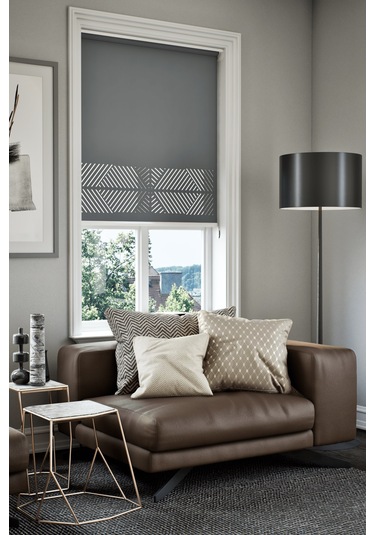 Lazer Kesim Mat Stor Perde, Lazer Kesimli Klasik Serisi, C-2004 Antrasit Renk Antrasit