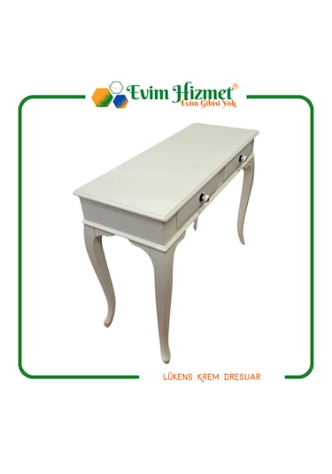 100 Cm Çekmeceli Krem Dresuar & Makyaj Masası Krem
