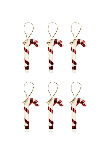 Waldern 6lı Şeker Kamışı Yılbaşı Süs 11cm