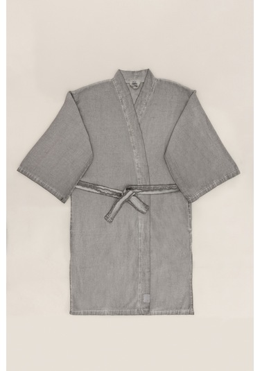 Raw Pamuk Gri Sabahlık Kimono S-m 1517a Gri