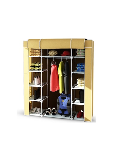 Sepettenevar Çift Yandan Raflı Askılı Kaliteli Bez Dolap - Rengarenk