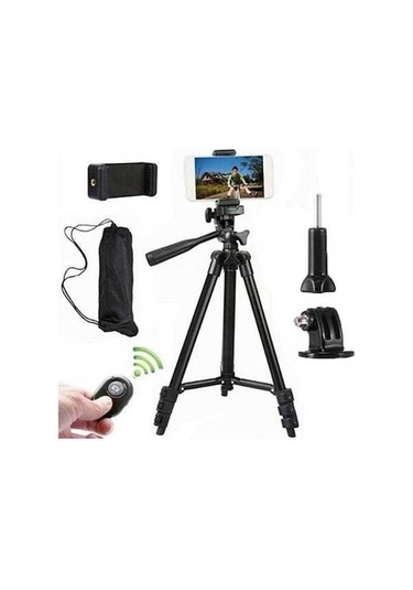 Ebitda Taşınabilir Alüminyum Tripod - Gopro/kamera/son Derece Kolay Kullanılır Siyah