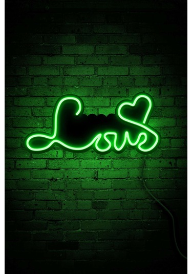Love Neon Led Duvar Aydınlatması & Dekoru & Gece Lambası Yeşil Yeşil