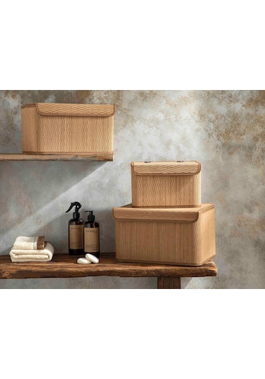 English Home Gina Bambu Saklama Kutusu Açık Kahveren 33x23x20 Cm