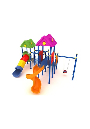 3 Kuleli 2 Kaydıraklı Çocuk Oyun Grubu Enj 03 07-69 Çok Renkli