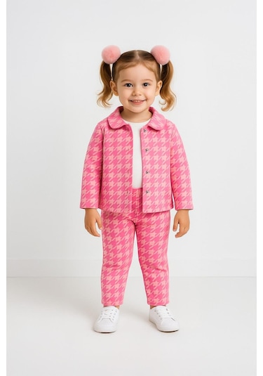 Kız Çocuk Kazayağı Desenli Likralı Alt Üst Takım 3-4 Yaş 8-9 Yaş Pembe Kız Çocuk Kazayağı Desenli Likralı Alt Üst Takım 3-4 Yaş 8-9 Yaş Pembe