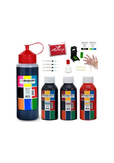 Perfection  Canon E3140 - E3340 - E3440 - E4240 - PG46 - Cl56 Kartuş Uyumlu Mürekkep Dolum Seti  500 ML + 3 x 100 ML
