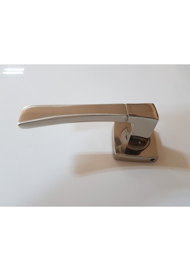 Çelik Kapı Kolu Rozetli Viktorya Nikel Saten Sol