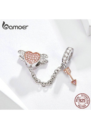 Bamoer 925 Ayar Gümüş Ok Aşk Tanrısı Kalp Kanat Aşk Kolye Zinciri Kadınlar İçin Yılan Takılar Gümüş