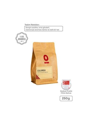 Colombia Excelso Decaffeinated 250 G – Kafeinsiz Yüksek Kaliteli Kolombiya Kahvesi