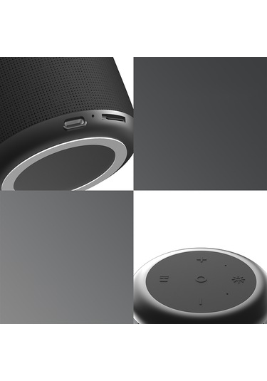 Lenyes S217 Rgb Işıklı Karaoke Mikrofonlu Bluetooth Speaker Hoparlör V5.3 Siyah