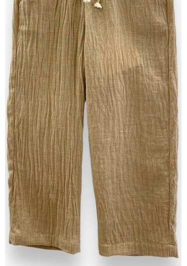 Çikoby Erkek Çocuk Keten Pantolon-14561 Bej