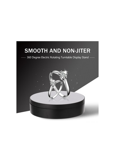 Qingmipy Usb İle Şarj Edilebilir 3 Hızlı Ve Açı Ayarlanabilir Dairesel Gösterim Platformu - Ayna Desenli Mat Beyaz Jülye, Aksesuar, Model İçin