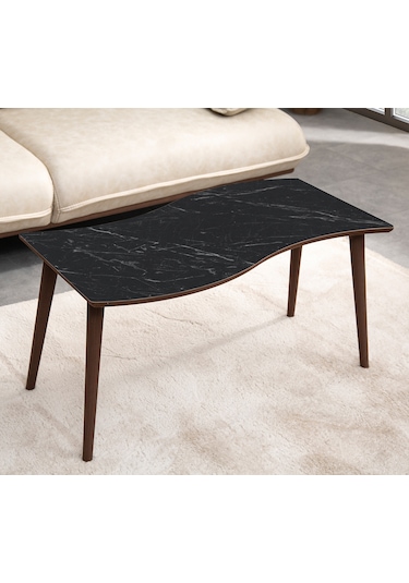 Vovvahome Salsa Mdf Ahşap Orta Sehpa - Siyah Mermer