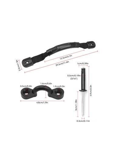 Vkemall Kano Ve Kayık Taşıma Kolu Seti - Nilon+pp+alüminyum - 4 Kolu, 8 Vida, 12 Gövde Gözü, 24 Çivisi - Kk-t20