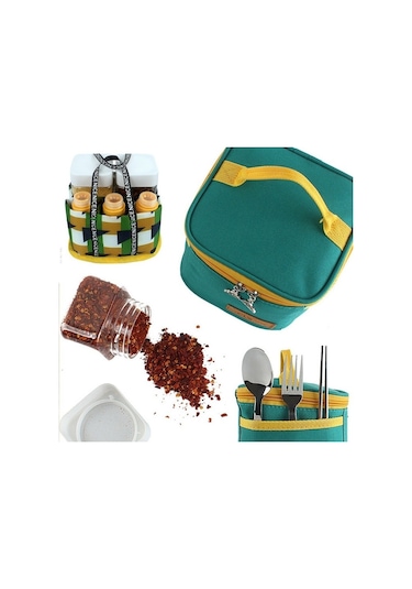 Sones Cls Dış Mekan Baharat Şişesi Seti Taşınabilir Baharat Kavanoz Barbekü Gereç Kombinasyonu Çok Renkli