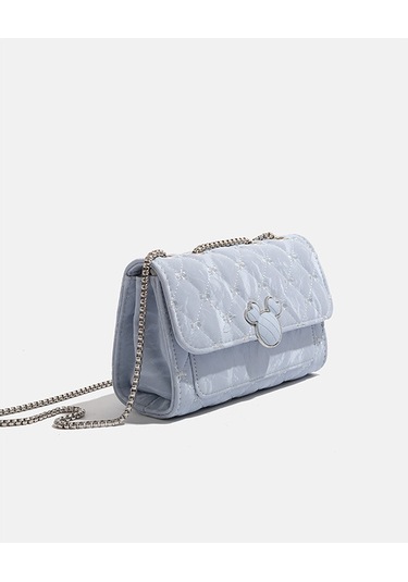 Charhp&kejnt Elmas Zincir Çanta Çok Yönlü Küçük Kare Çanta Şık Omuz Askılı Çanta Mavi