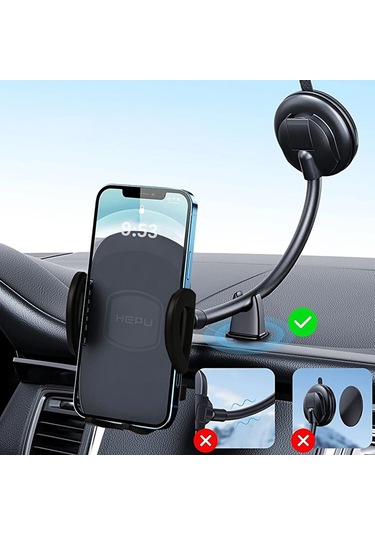 Hepu Hp-a03 Vantuzlu Araç İçi Telefon Tutucu Siyah