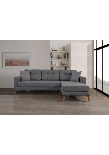 Most Handy Akıllı Köşe Koltuk Takımı Minderli Lüks Gri Keten Kuma