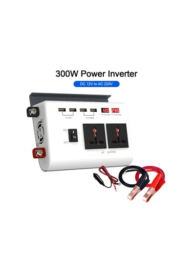 Xindoker 12v'den 220v'ye Dönüştürücü, 300w Geliştirilmiş Sinüs Dalga, Dijital Led Ekranlı Araç İçin Inverter