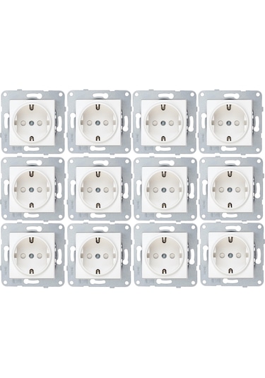 Viko Karre Çocuk Korumalı Topraklı Priz 12  Adet - Çerçevesiz