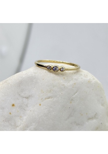 Tria Pırlanta Modern Evlilik Teklifi-Minimal Tasarım Hediye-14 Ay 552950079