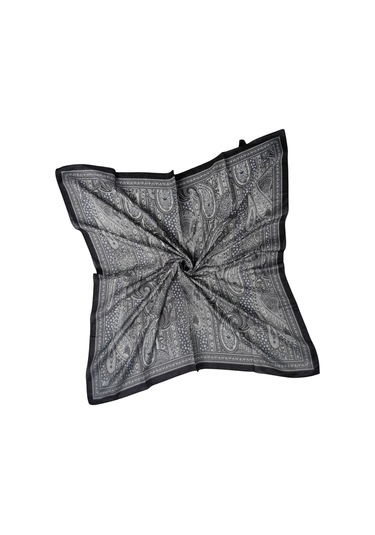 Enba Pamuklu Etnik Desenli Soft Eşarp Siyah