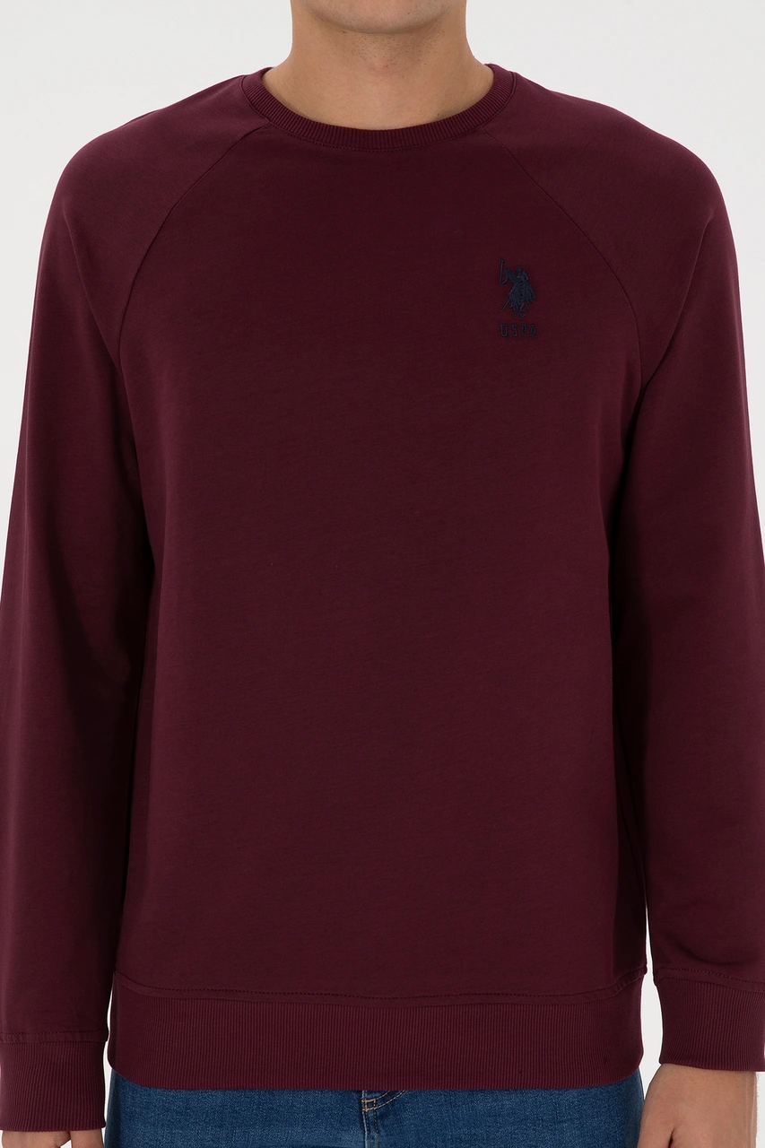 U.S. Polo Assn. Erkek Regular Fit Bisiklet Yaka Bordo Basic Sweatshirt 50308103-VR177 U.S. Polo Assn. Erkek Regular Fit Bisiklet Yaka Bordo Basic Sweatshirt 50308103-VR177