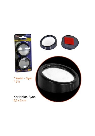 Carub Yuvarlak Kör Nokta Ayna Siyah 2 Li 5 CM Br0221002