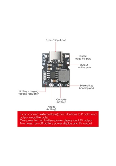 Padalink 5v 2a Li-poly Batarya Şarj-dışa Aktarma Modülü, Type-c Girişi, Usb Ana Soket Kendi Kaynağıyla , 92.5% Verimlilik Standart Versiyonu