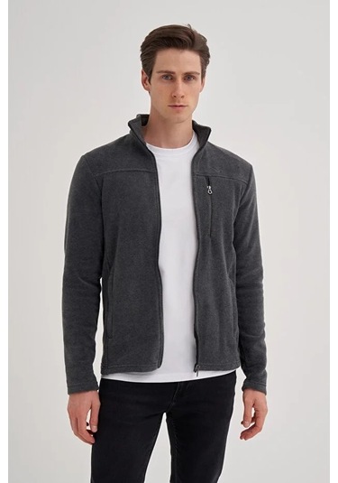 Caz 56330 Dik Yk. Polar Sweat Hırka Antrasit Antrasit