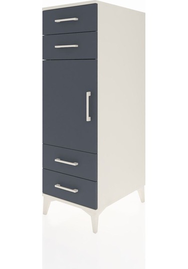 Kronos Dolap 2 Raflı 4 Çekmeceli Tek Kapaklı 44x59x134 Aytaşı-antrasit Aytası