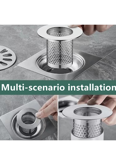 Paslanmaz Çelik Yer Sifonu Filtresi Saç Catcher Duş Lavabo Çelik