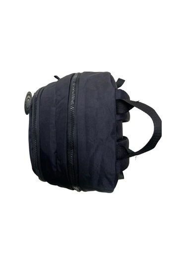 Su Geçirmez Kaliteli Astarlı Krinkıl Kumaş Unisex Iki Gözlü Okul Spor Seyahat Sırt Çantası 30x38cm Siyah