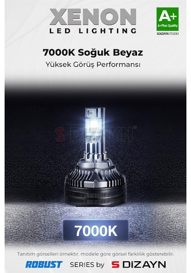 S-dizayn Prime Plus H4 Led Xenon / 45w / 7000k A+ Kalite