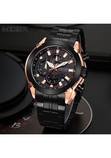 Megir 2065 Tüm Fonksiyonları Aktif Erkek Kol Saati Siyah